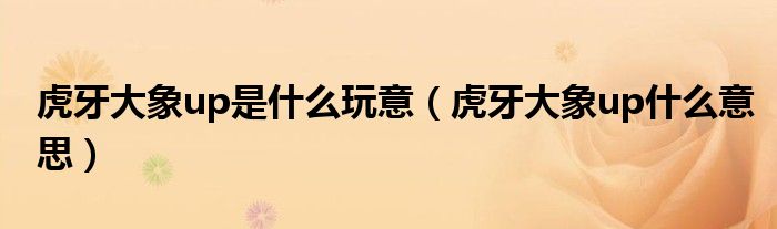虎牙大象up什么意思(虎牙大象up是什么玩意)