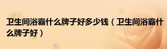 卫生间浴霸什么牌子好(卫生间浴霸什么牌子好多少钱)