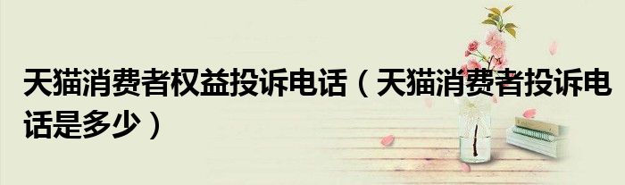 天猫消费者投诉电话是多少(天猫消费者权益投诉电话)