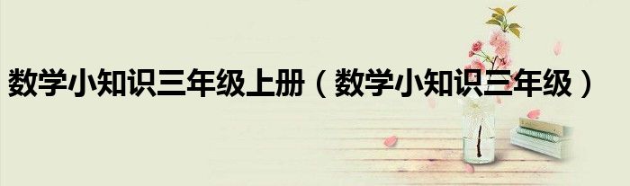 数学小知识三年级(数学小知识三年级上册)