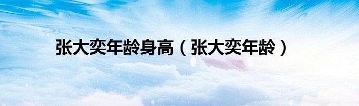 张大奕年龄(张大奕年龄身高)