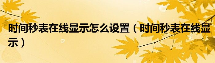 时间秒表在线显示(时间秒表在线显示怎么设置)