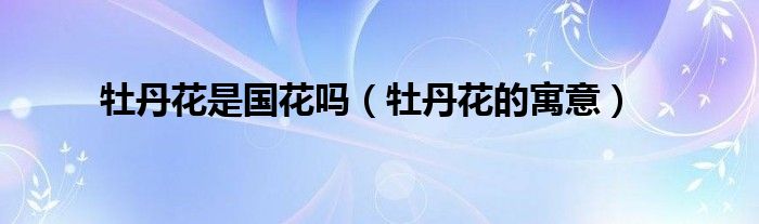 牡丹花的寓意(牡丹花是国花吗)