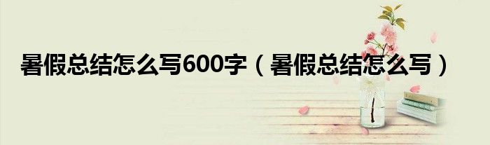 暑假总结怎么写(暑假总结怎么写600字)