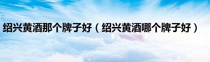 绍兴黄酒哪个牌子好(绍兴黄酒那个牌子好)