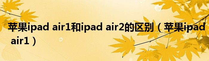 苹果ipad air1(苹果ipad air1和ipad air2的区别)