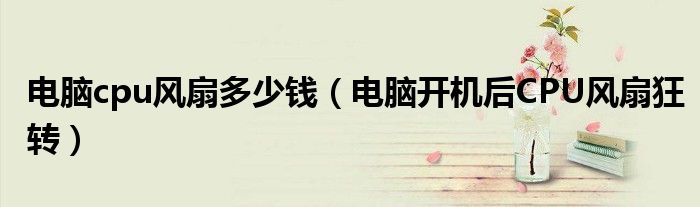 电脑开机后CPU风扇狂转(电脑cpu风扇多少钱)