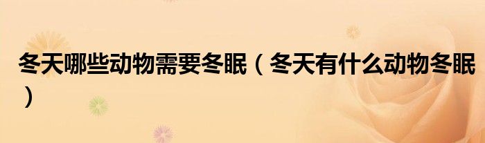 冬天有什么动物冬眠(冬天哪些动物需要冬眠)