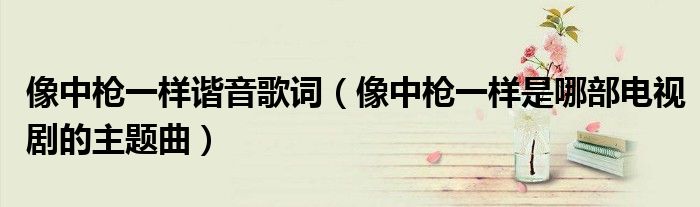 像中枪一样是哪部电视剧的主题曲(像中枪一样谐音歌词)