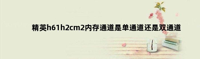 精英h61h2cm2内存通道是单通道还是双通道(精英H61H2CM2内存通道是单通道还是双通道)