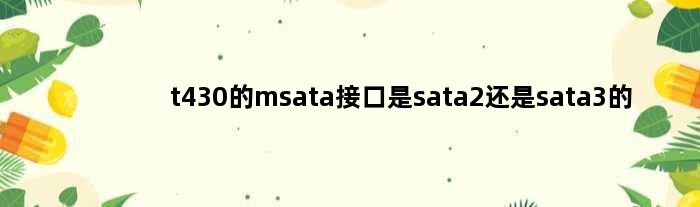 t430的msata接口是sata2还是sata3的(t430的msata接口是sata2还是sata3的)