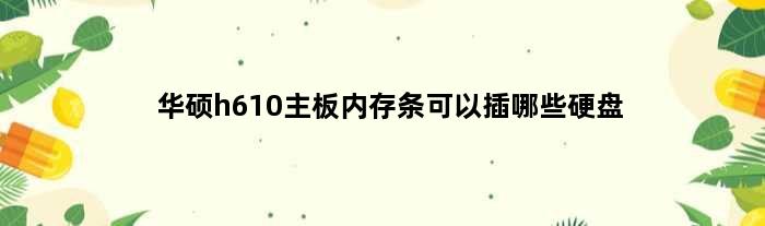 华硕h610主板内存条可以插哪些硬盘(华硕h610主板内存条可以插哪些)