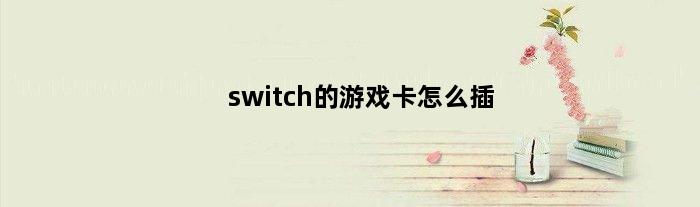 switch的游戏卡怎么插(switch游戏卡怎么插入)