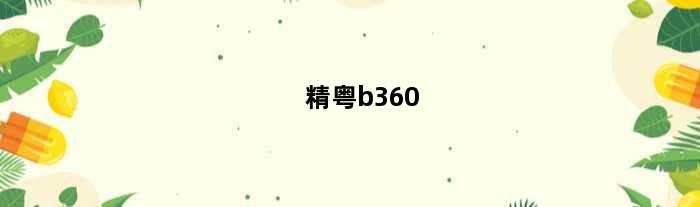 精粤b360(精粤h610i搭配什么固态)