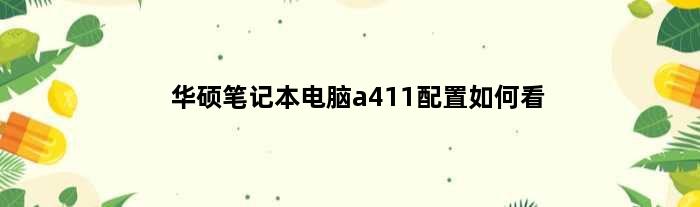 华硕笔记本电脑a411配置如何看(华硕笔记本电脑A411配置如何)