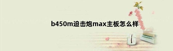 b450m迫击炮max主板怎么样(b450m迫击炮max是什么主板)