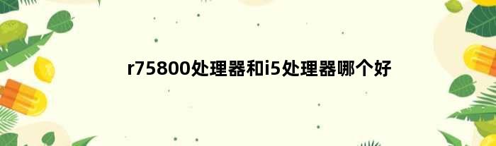 r75800处理器和i5处理器哪个好(r75800h处理器与i5 1250h对比)