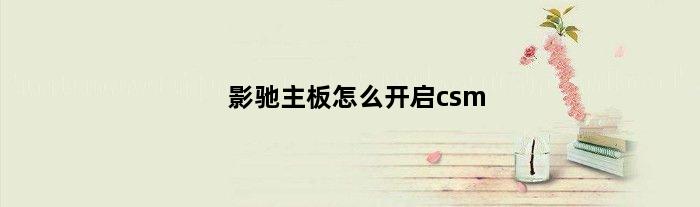 影驰主板怎么开启csm(影驰主板怎么开xmp模式)