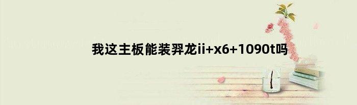 我这主板能装羿龙ii x6 1090t吗(我这主板能装羿龙II X6 1090T吗)