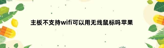 主板不支持wifi可以用无线鼠标吗苹果(主板不支持wifi可以用无线鼠标吗)