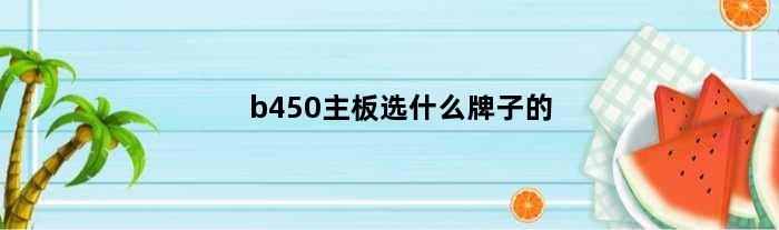 b450主板选什么牌子的(哪一款b450主板好)