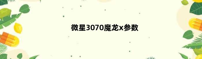 微星3070魔龙x参数(微星3070魔龙尺寸)