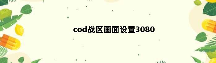 cod战区画面设置3080(cod战区2画面设置)