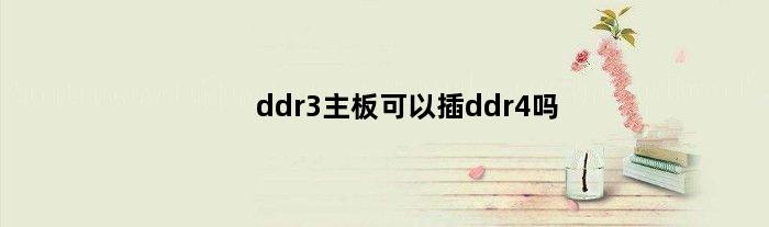 ddr3主板可以插ddr4吗(主板DDR3能插DDR4内存吗)