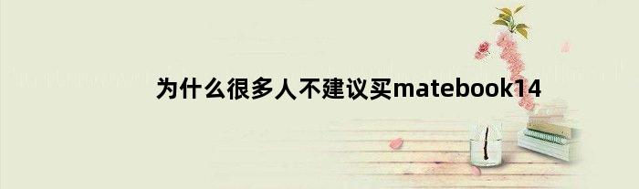 为什么很多人不建议买matebook14(非华为电脑怎么安装华为电脑管家)