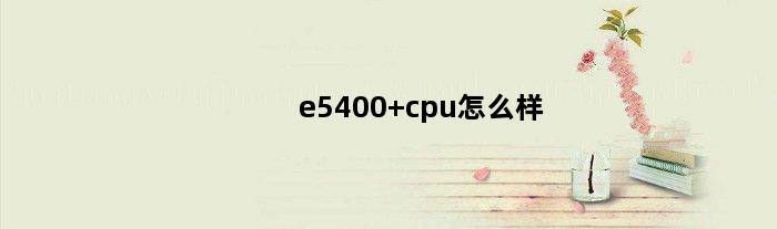 e5400 cpu怎么样(e5400配什么主板好)