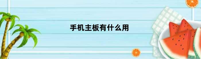 手机主板有什么用(主板有什么用)