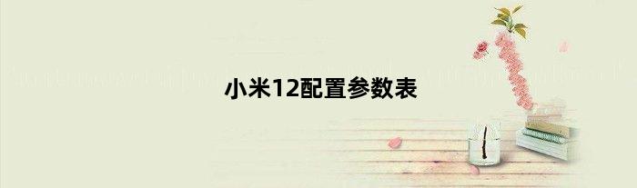 小米12配置参数表(小米12长宽详细参数)