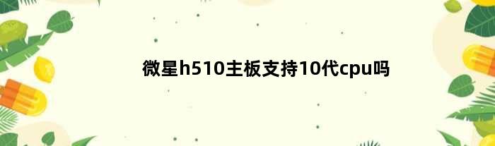 微星h510主板支持10代cpu吗(微星h510m主板可以装几个固态硬盘)