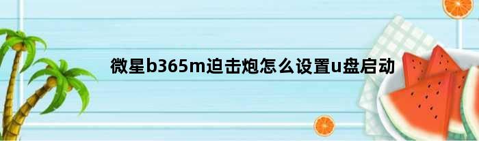 微星b365m迫击炮怎么设置u盘启动(微星b365m迫击炮怎么设置磁盘阵列)