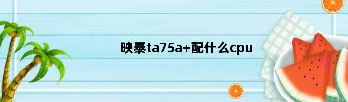 映泰ta75a+配什么cpu(映泰TA75A主板装什么独立显卡好)