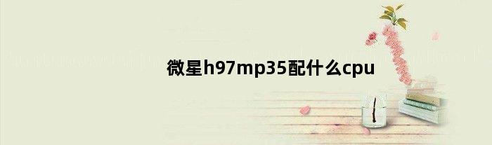 微星h97mp35配什么cpu(微星h97me35支持pcie固态硬盘吗)