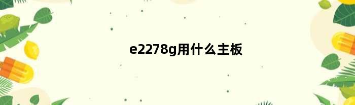 e2278g用什么主板(e2246配什么主板)