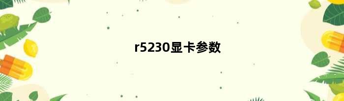 r5230显卡参数(r52302g显卡怎么样)