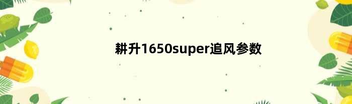 耕升1650super追风参数(耕升显卡1650追风质量怎么样)