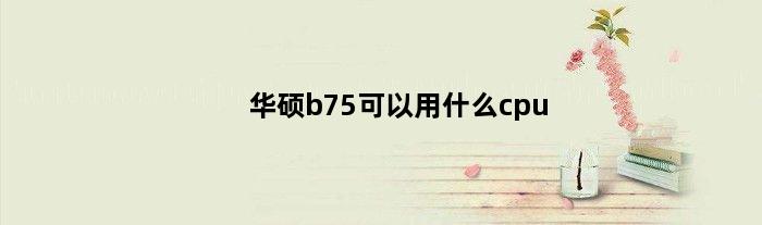 华硕b75可以用什么cpu(华硕b760主板能跑满i713700kf吗)